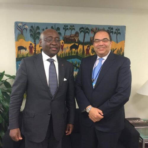 Dr. Mahmoud Mohieldin meeting with an international dignitary